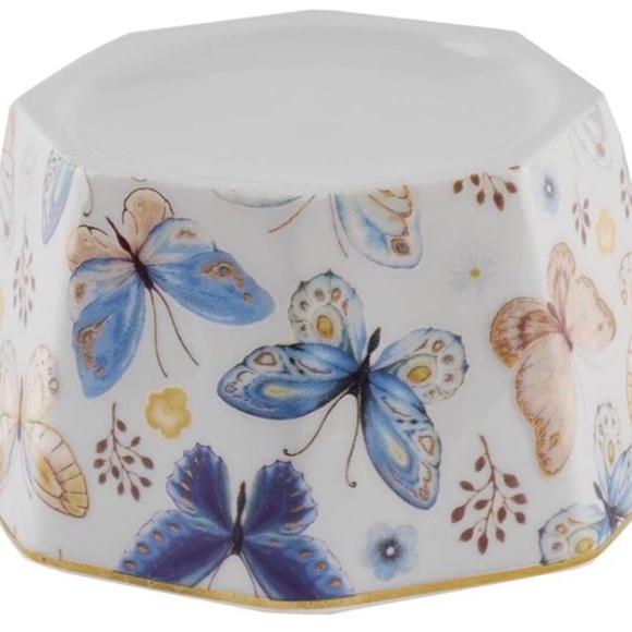 Ceramic paper clip or pin holder with butterflies and gold trim NWT - Picture 2 of 6
